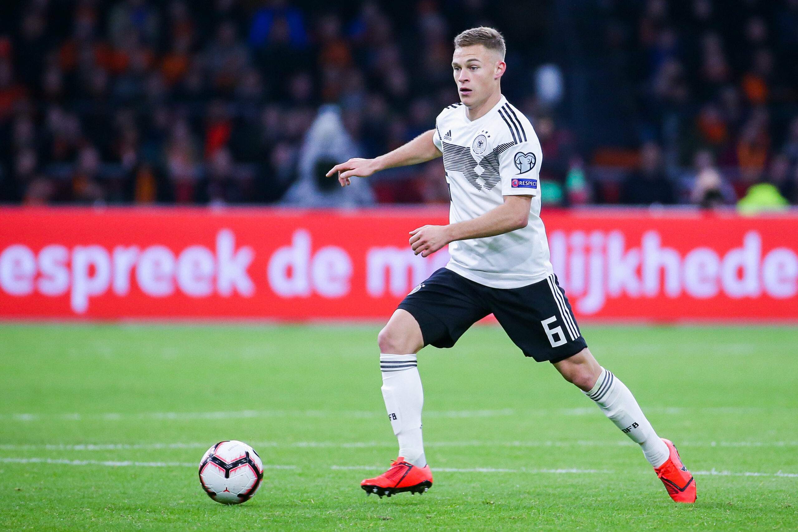 24.03.2019, Johan Cruijff Arena, Amsterdam, NED, UEFA EM Qualifikation, Niederlande vs Deutschland, Gruppe C, im Bild Joshua Kimmich (Deutschland) // during the UEFA European Championship qualification, group C match between Netherlands and Germany at the Johan Cruijff Arena in Amsterdam, Netherlands on 2019/03/24. EXPA Pictures © 2019, PhotoCredit: EXPA/ Eibner-Pressefoto/ Tom Weller *****ATTENTION - OUT of GER***** FOT. EXPA / NEWSPIX.PL AUSTRIA, Italy, Spain, Slovenia, Serbia, Croatia, Germany, UK, USA and Sweden OUT! --- Newspix.pl *** Local Caption *** www.newspix.pl mail us: info@newspix.pl call us: 0048 022 23 22 222 --- Polish Picture Agency by Ringier Axel Springer Poland