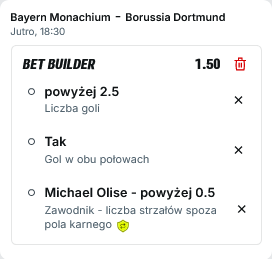 Bayern Monachium - Borussia Dortmund kursy