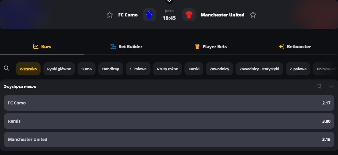 Como - Manchester United typy