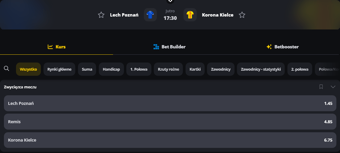 Lech Poznań - Korona Kielce typy