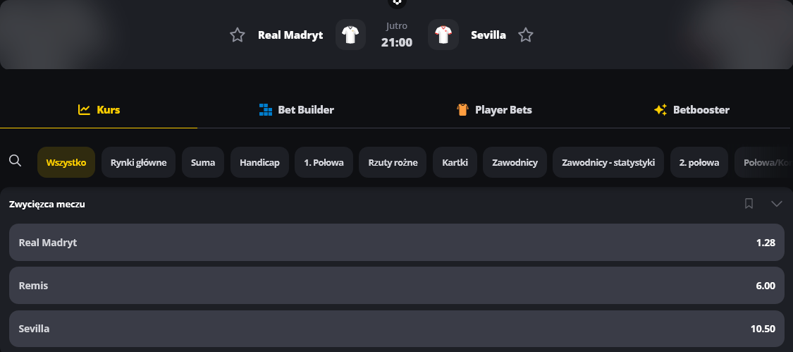 Real Madryt - Sevilla kursy