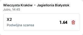 Wieczysta Kraków - Jagiellonia Białystok typy