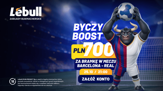 700 zł za&nbsp;gola w&nbsp;meczu FC Barcelona – Real Madryt w&nbsp;Lebull! (Stawka: 2 zł)