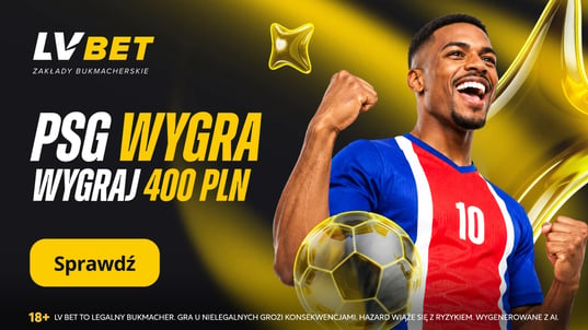 400 zł za&nbsp;wygraną PSG z&nbsp;Le Mans po&nbsp;kursie 1.15 w&nbsp;LV&nbsp;Bet! (Stawka: 2 zł)